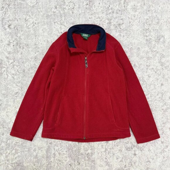 youth LLBean fleece zip up sweater jacket - Picture 1 of 8